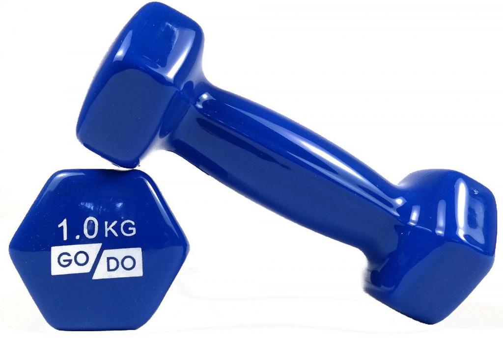 [GD-1.0BL] Гантелі для фітнесу з вініловим покриттям 2шт GoDo (GD-1.0BL)