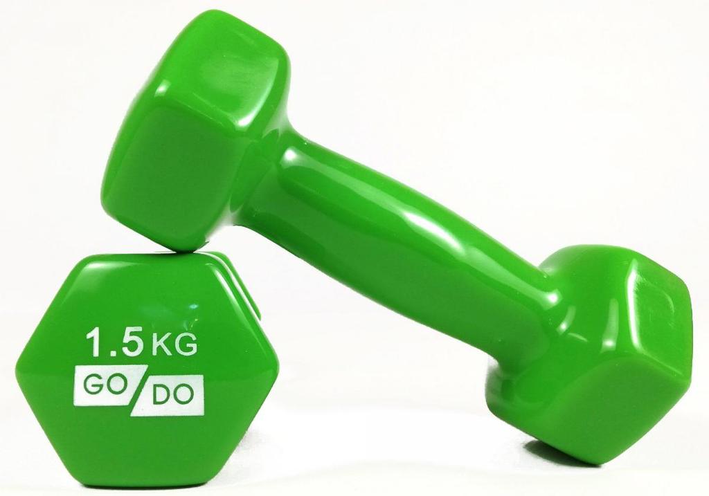 [GD-1.5GR] Гантелі для фітнесу з вініловим покриттям 2шт GoDo (GD-1.5GR)