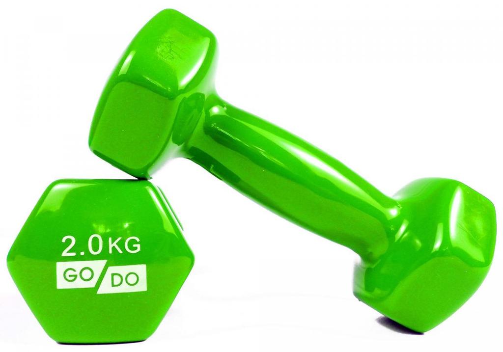 [GD-2.0GR] Гантелі для фітнесу з вініловим покриттям 2шт GoDo (GD-2.0GR)