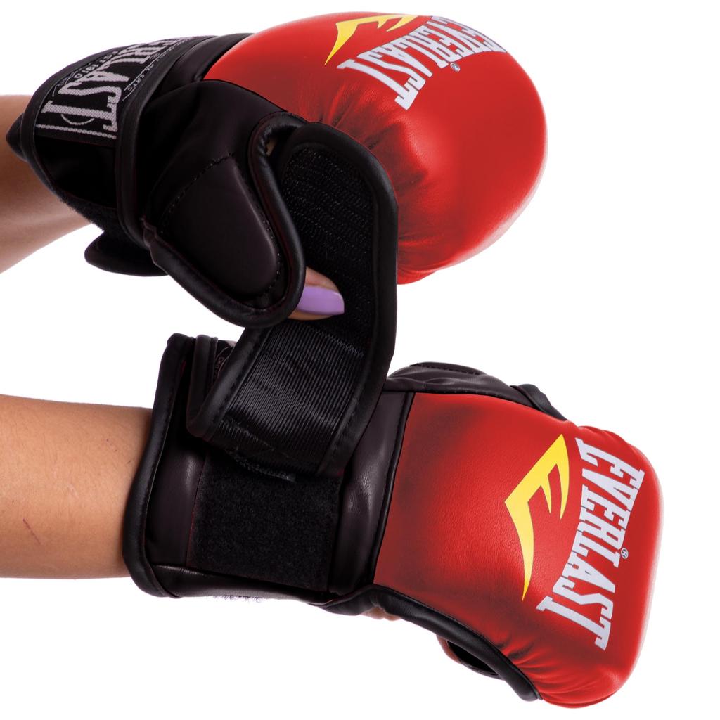 [BO-4612-RBK] Рукавички для змішаних єдиноборств EVL MMA BO-4612 (L, Червоний-Чорний)
