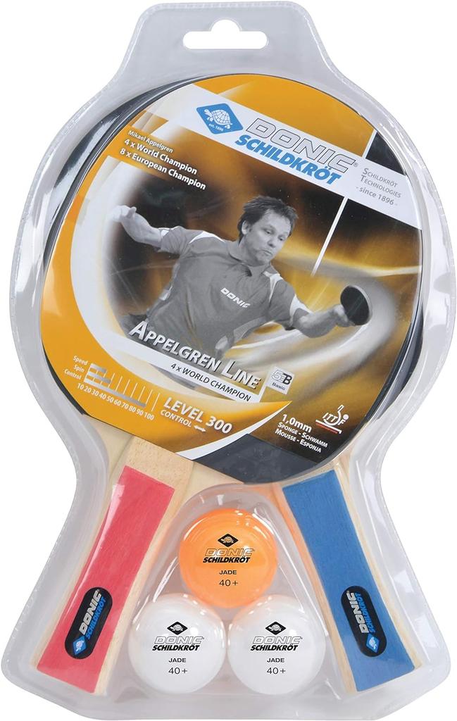 Набір ракеток для настільного тенісу Donic Applegren 300 2-Player Set 788634S (Оригінал)
