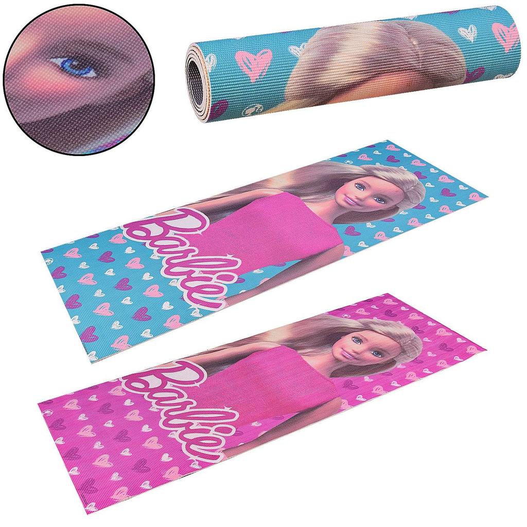 Килимок для йоги та фітнесу Barbie PVC BY0102 173см 61см 6мм Бірюзовий Барбі Бірюзовий