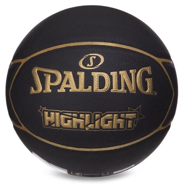 [84355Z] М'яч баскетбольний Spalding Highlight Чорно-золотий розмір 7 84355Z (Оригінал)