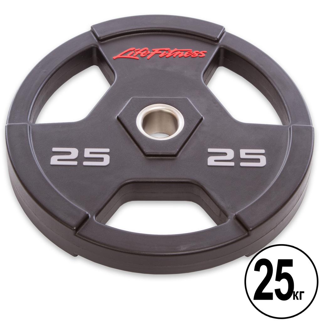 [GC-80154-25] Диски для штанги поліуретанові LIFE FITNESS GC-80154-25 51мм 25кг чорний