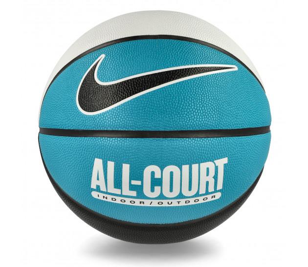 М'яч баскетбольний Nike Everyday All Court 8P Deflated розмір 7 White/Teal Nebula/Black N.100.4369.110.07 (Оригінал)