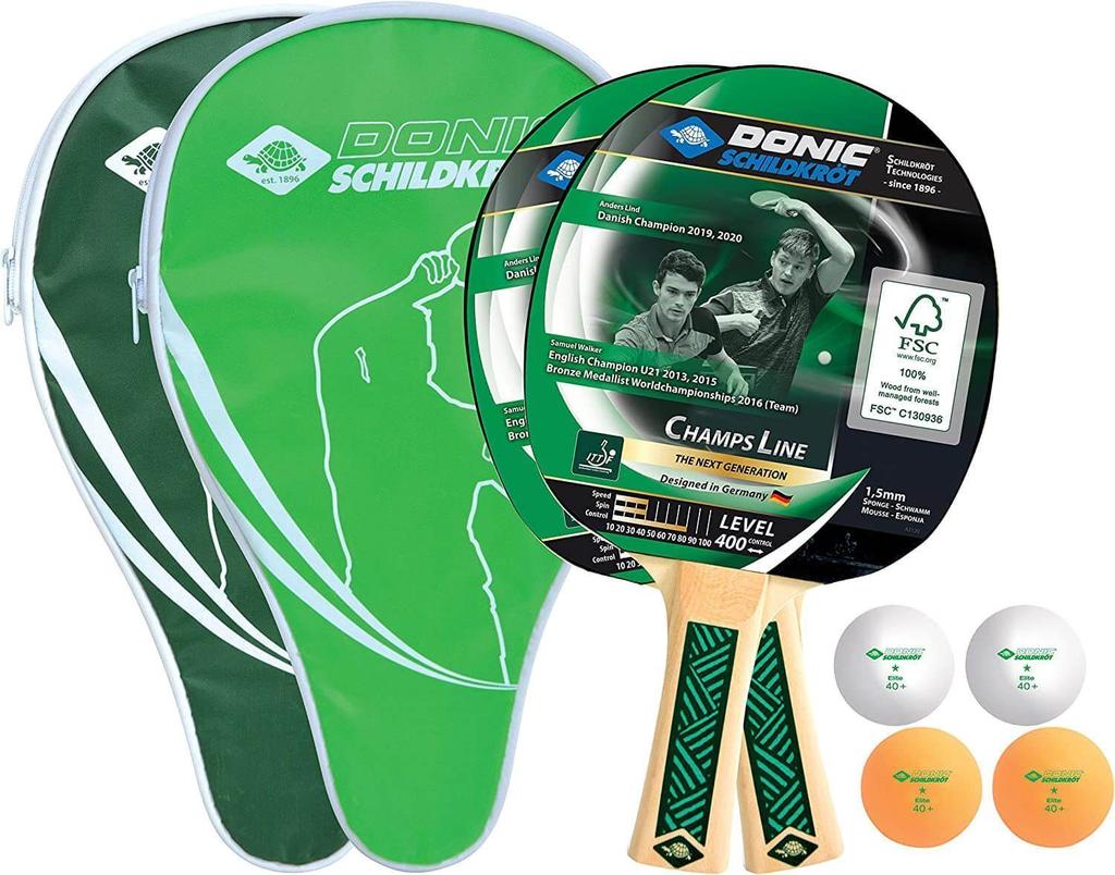 Набір ракетки для настільного тенісу Donic Champs 400 2-player set with 2 covers (Оригінал) 788498