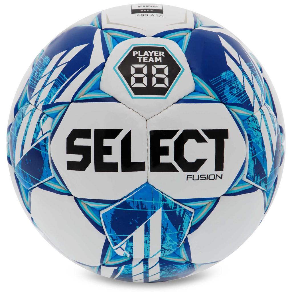 М'яч футбол Select Fusion v23 №5 білий-синій 385416-962/5 (Оригінал)