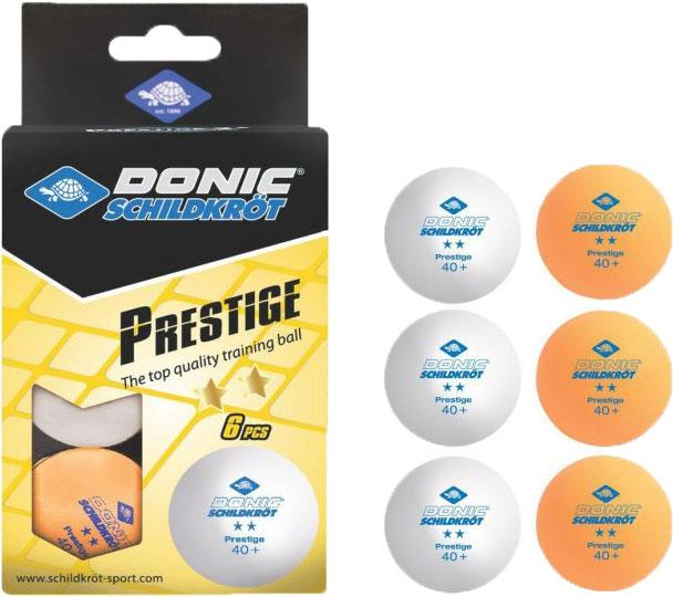 Кулі для настільного тенісу 6 штук Donic Prestige 2* 40+ (Оригінал) 608523