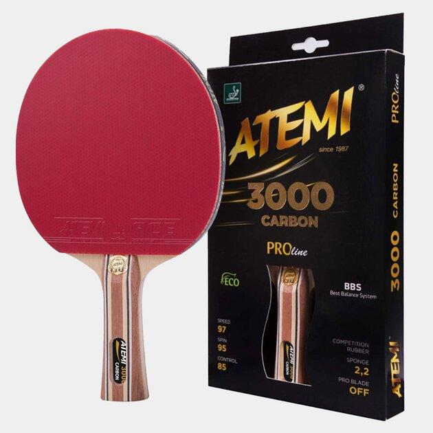 [A3000PL] Ракетка для настільного тенісу ATEMI PRO 3000A Carbon (Оригінал)