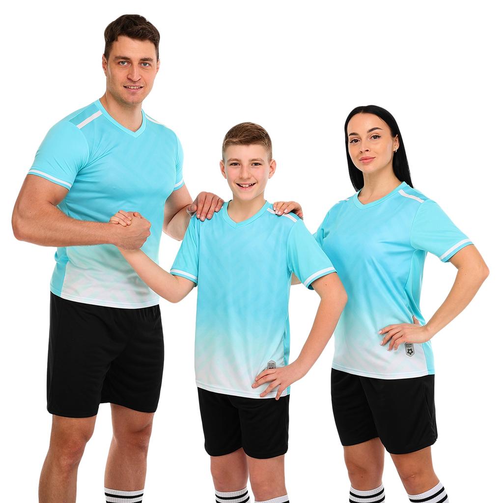 [D-8853-1] Форма футбольна комплект LIDONG Бірюзово-чорний 4XS-2XL D-8853-1 (XXL, D-8853-1 [48632185])