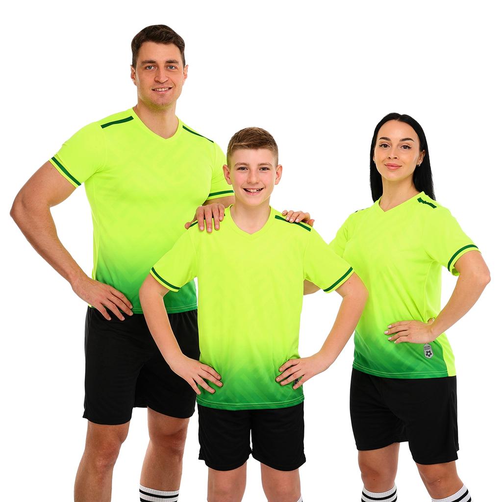 [D-8853-2] Форма футбольна комплект LIDONG Салатово-чорний 4XS-2XL D-8853-2 (XXL, D-8853-2 [48642185])