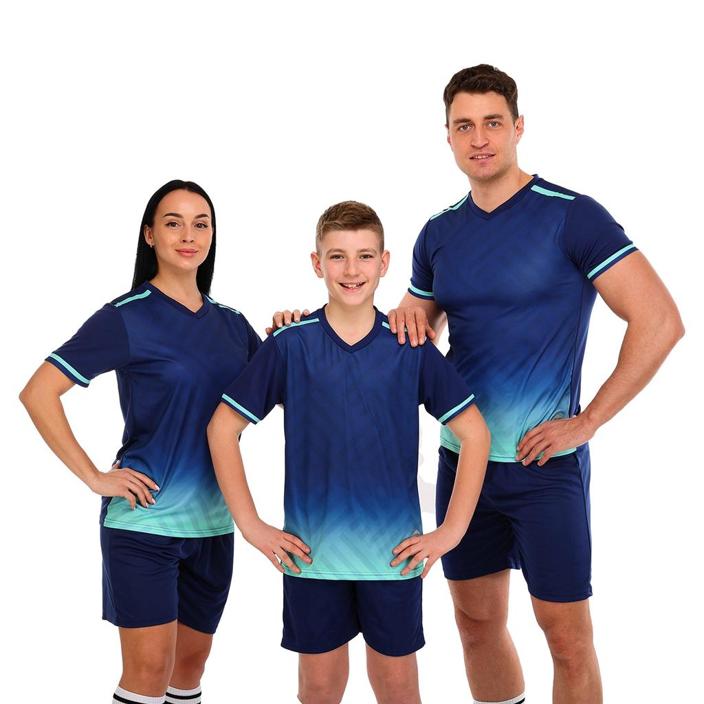 [D-8853-3] Форма футбольна комплект LIDONG Темно-синьо-чорний 4XS-2XL D-8853-3 (XXL, D-8853-3 [48652185])
