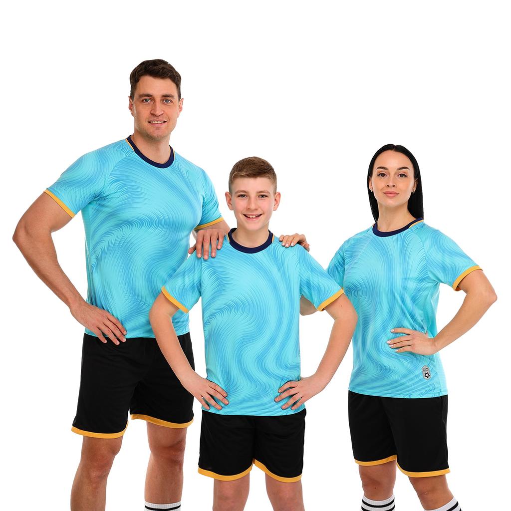 [D-8866-1] Форма футбольна комплект LIDONG Бірюзово-чорний 4XS-2XL D-8866-1 (XXL, D-8866-1 [48662185])