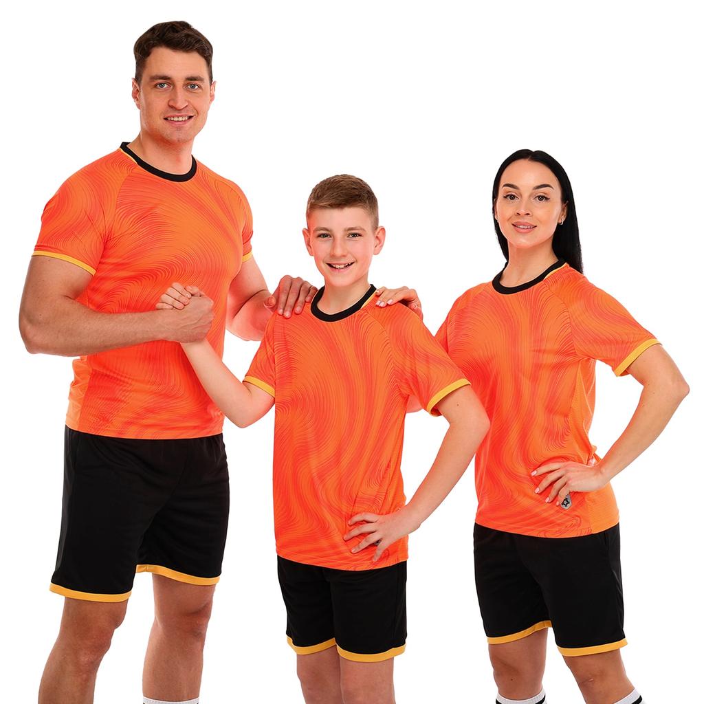 [D-8866-4] Форма футбольна комплект LIDONG Оранжево-чорний 4XS-2XL D-8866-4 (XXL, D-8866-4 [48692185])