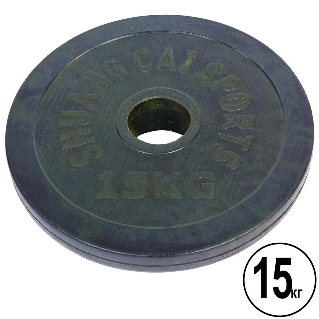 [GA-1448-15] Млинці (диски) гумові 15кг 52мм чорний GA-1448-15