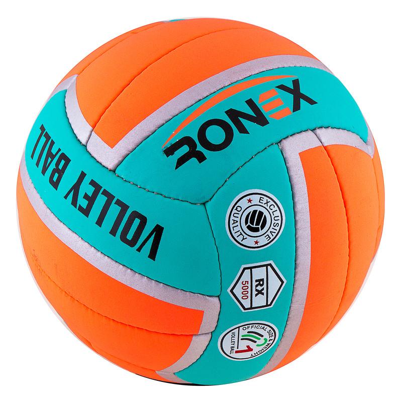 [RX-2405] М'яч волейбольний Ronex Orange/Green Cordy №5 RX-2405