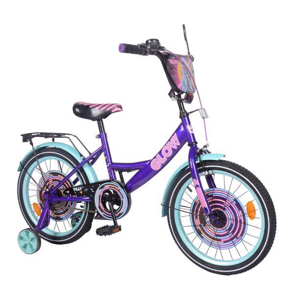 Велосипед Baby Tilly 18 дюймів Фіолетово-бірюзовий T-21228/1 (ВІТРИНА)