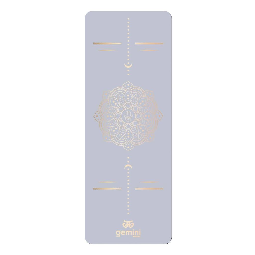 [PUY-3900-4] Килимок для йоги каучуковий поліуретан Gemini Sport Pro 183см*68см*5мм PUY-3900-4 сіро-блакитний