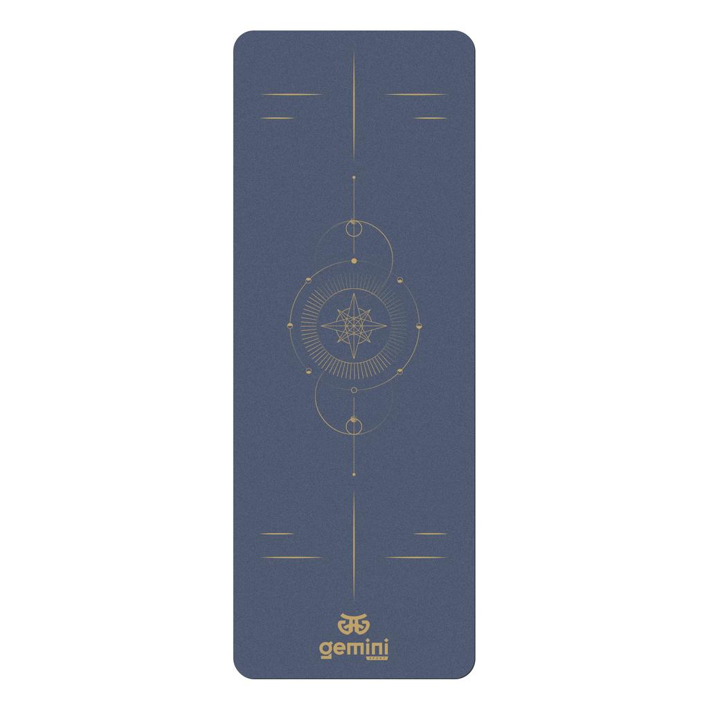 Килимок для йоги каучуковий поліуретан Pro ILLustration Gemini Sport Pro 183см*68см*5мм PUY-5900-8 темно-синій