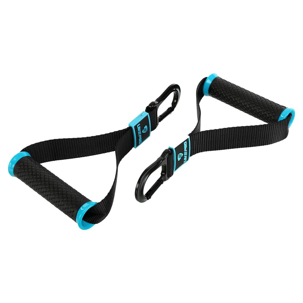 Ручки з карабінами для еспандерів, резинок та тренажерів FIT HOOK HANDLES LiveUp 2шт чорний LP8706