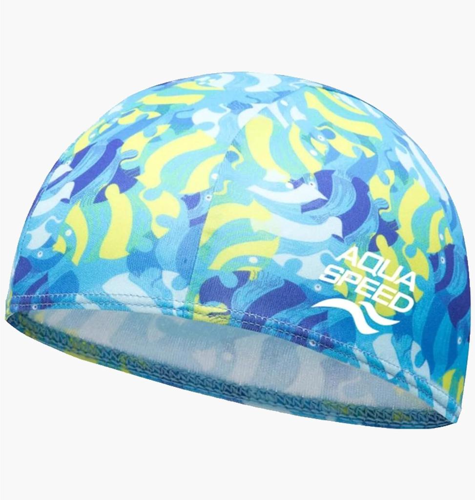 [756-02] Шапка для плавання Aqua Speed BABY CAP PRINT 61717 блакитний, жовтий Діт 756-02 (Оригінал)