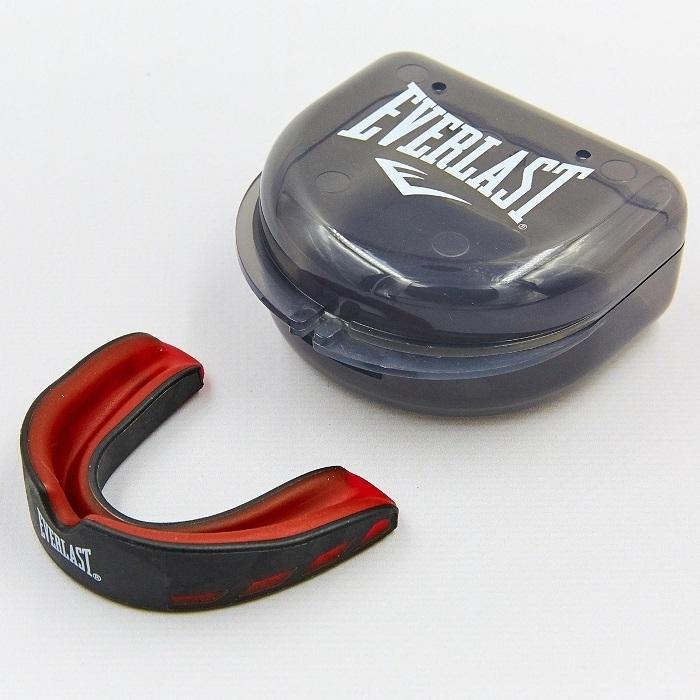 [1400003] Капа боксерська EVERSHIELD SINGLE MOUTH GUARD Чорно-червона Універсальна (Оригінал) 1400003