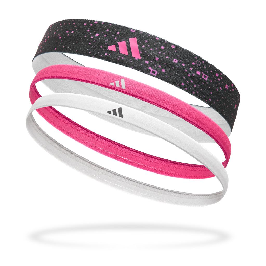 [ADAC-16160] Пов'язки на голову Adidas Hairbands 3 шт. білий, чорний, рожевий, універсальний (One Size) ADAC-16160 (Оригінал)