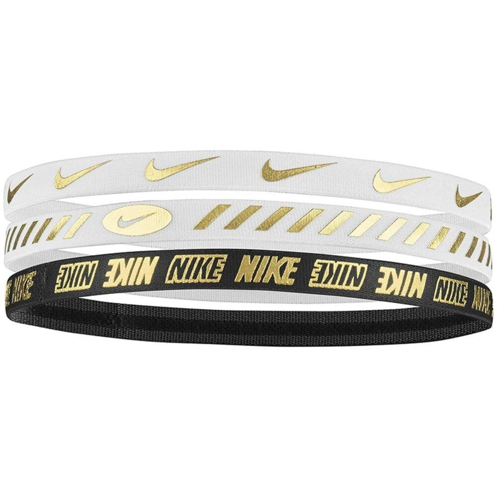 [N.100.4527.112.OS] Пов'язки на голову Nike Mixed Width Headbands 3PK METALLIC білий, чорний унісекс One Size N.100.4527.112.OS (Оригінал)