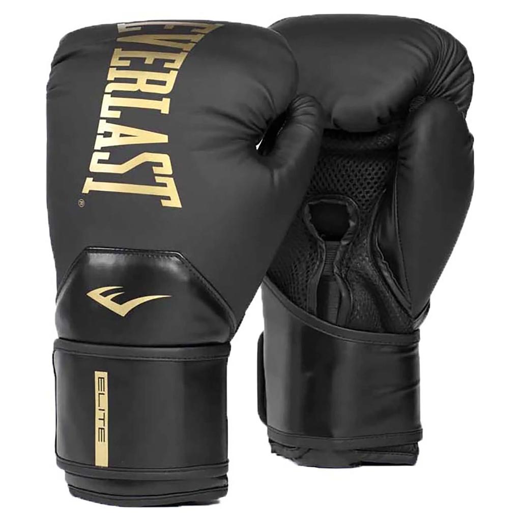 [P00003273] Боксерські рукавички Everlast ELITE 2 BOXING GLOVES Чорно-золоті 16oz (Оригінал) P00003273