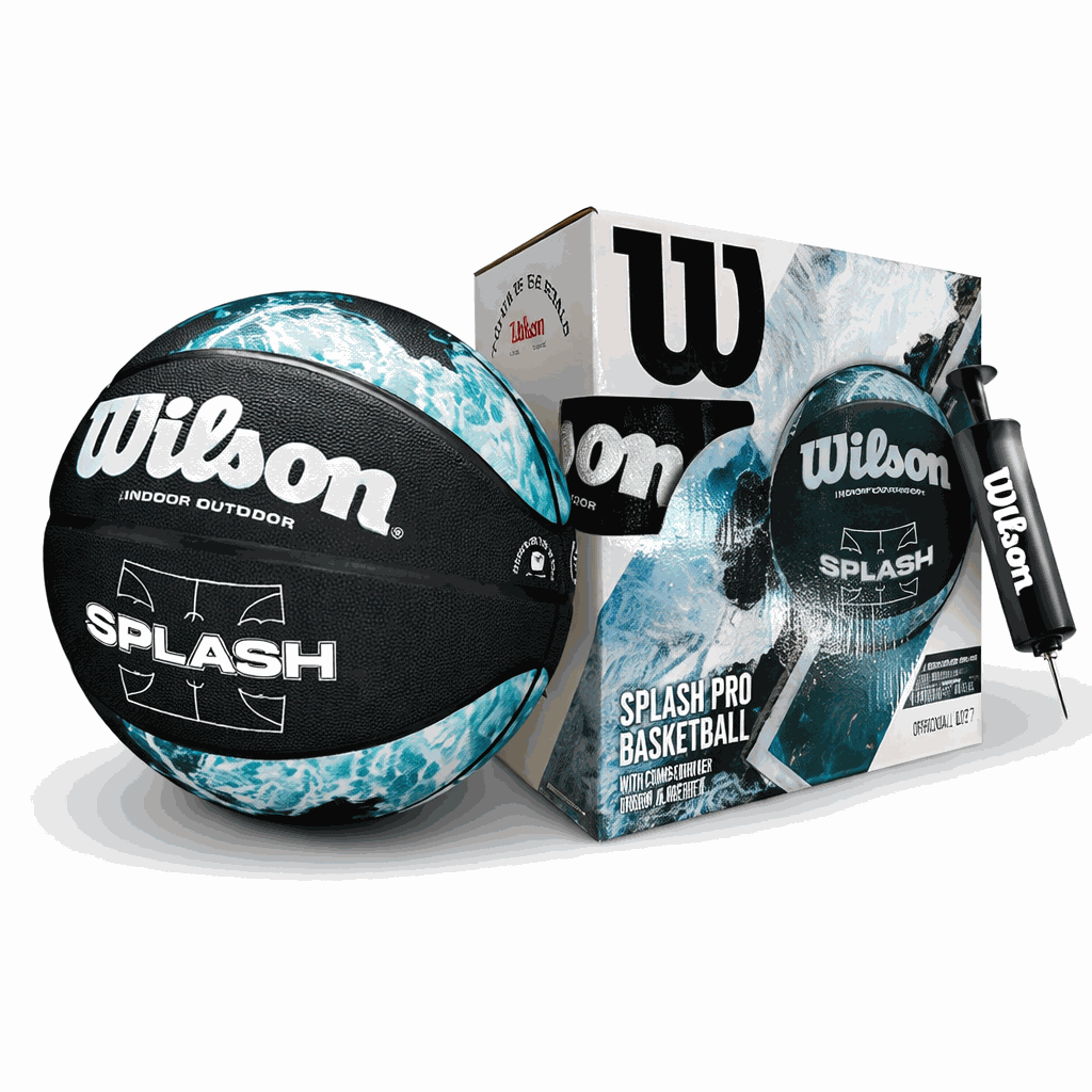 Баскетбольний м'яч у подарунковій коробці + насос Wilson SPLASH PRO BSKT, розмір 7 WZ2014501XP (Оригінал)